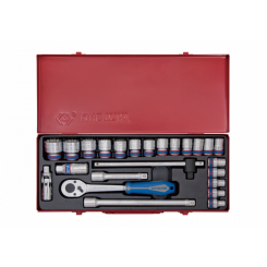 Набір головок 1/2" 24 од. 6гр. 10-32мм. KING TONY