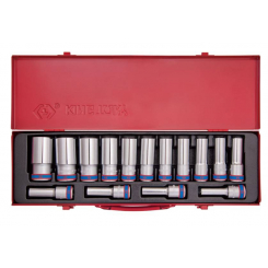 Набір головок 1/2" 6-гранн. довгих 15 одиниць