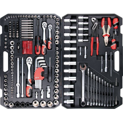 Набір головки торці. до квадр. 1/4'', 3/8" 1/2'' з инстум-ми, комбін, ключів, біт та інше, 225 шт.