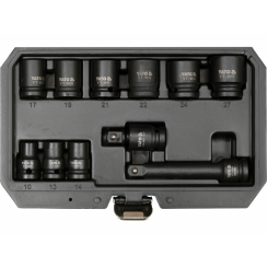 Набір головок ударних торцевих YATO з квадратом 1/2", M10-M27 мм з подовжувачем, 11 Од. [10]