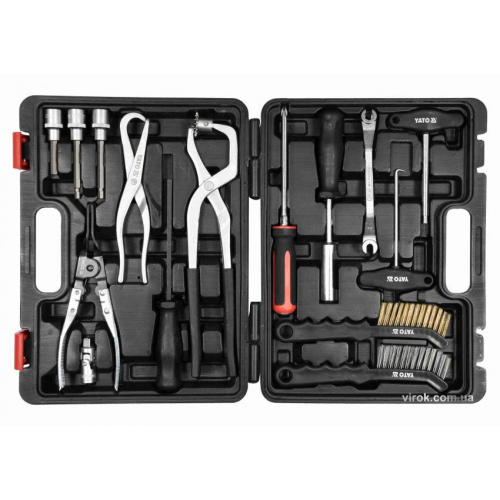 Набір інструментів для обслуговування гальмівної системи авто YATO: 1/2", 3/8", CrV, 15 шт.