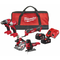 Набір інструмента акумуляторного MILWAUKEE M18 BLCPP5A-502B (BLDDRC, BLIDRC, FCS552, FMT, FJBS, заряд. Пристр., 2 акум. Х 5 Аг)