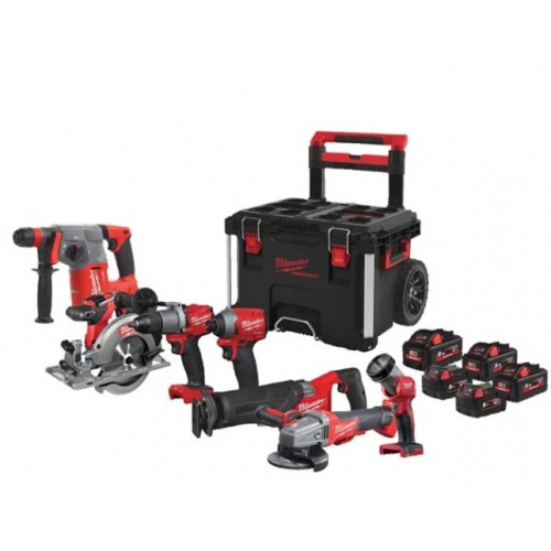 Набір інструментів акумуляторних MILWAUKEE, M18 FPP7B-855P ( дриль-шурупокрут з ударом M18 FDD2-0,  гвинтоверт M18 FID2-0, перфо