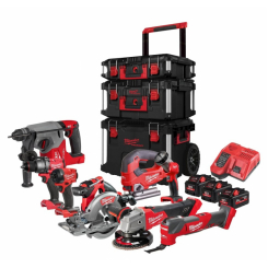 Набір інструментів акумуляторних MILWAUKEE, M18 FPP8C-553P (набір кейсів PACKOUT 4932464244, 3 акумулятори M18 HB55 5,5 Аг, заря