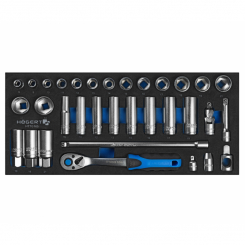Набір інструментів з тріскачкою3/8 " 33 шт. у ложементі EVA HOEGERT 33 (HT7G165)