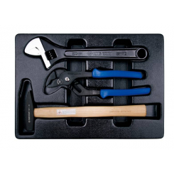 Набір інструменту (трубний захоплення, розвідний ключ, молоток)