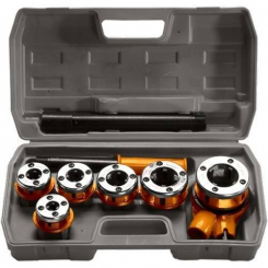 Набір клуп 1/4"-3/8"-1/2"-3/4"-1"-1.25" плашкотримач з тріскачкою, 9 предметів, SPARTA