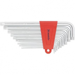 Набір ключів імбусових TORX, 9 шт.: T10-T50, CrV, подовжені, сатин, МТХ