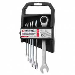 Набір ключів комбінованих з храповим механізмом 11 од., 8-19 мм, Cr-V; PROF DIN3113 INTERTOOL XT-1304