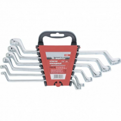 Набір ключів накидних, 6-17 мм, CR-V, 6 шт, полірований хром, MTX