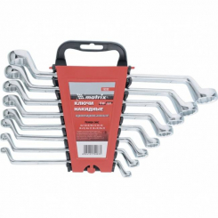 Набір ключів накидних, 6-22 мм, CR-V, 8 шт, полірований хром, MTX