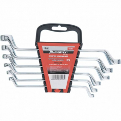 Набір ключів накидних Elliptical 6 шт: 6-17 мм, CrV, дзеркальний хром, MTX MASTER