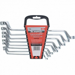 Набір ключів накидних Elliptical 8 шт: 6-22 мм, CrV, дзеркальний хром, MTX MASTER