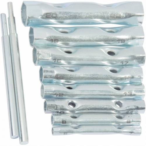 Набір ключів-трубок торцевих, 6 х 22 мм, 2 коміри, оцинковані, 10 шт, SPARTA