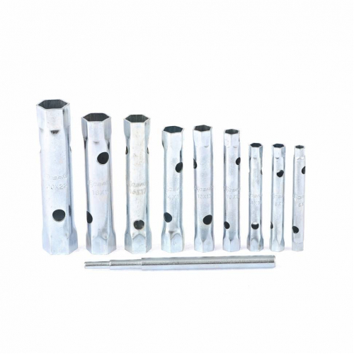 Набір ключів-трубок торцевих, 6 х 22 мм, 2 коміри, оцинковані, 10 шт, SPARTA