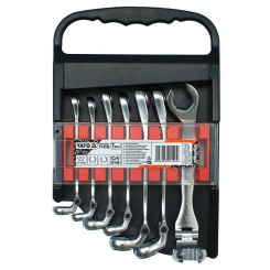Набір напіввідкритих накладних ключів із шарніром YATO, 8-17 мм, 7шт. [5/20]