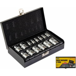 Набір насадок торцевих MASTERTOOL CRV E-TORX 14 шт (1/4"-4/5/6/7/8/10 мм 1/2"-10/11/12/14/16/18/20/22 мм) 78-1414
