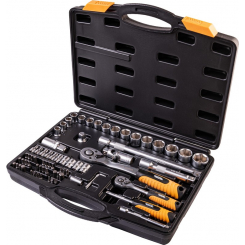 Набір насадок торцевих MASTERTOOL PROFI CrV 1/4"-1/2" тріскачка 72Т 72 шт кейс 78-5072-PF