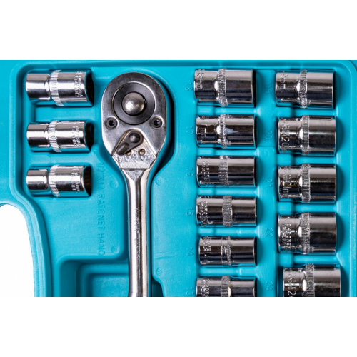 Набір насадок торцевих ТИТУЛ CRV 1/2" з тріскачкою 24 зуба 32 шт в кейсі 78-6032