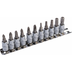 Набір насадок викруткових MASTERTOOL CRV 1/4" 11 шт (PH1/2/3/PZ1/2/3/H3/4/5/6/7) 78-1401