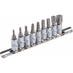 Набір насадок викруткових MASTERTOOL CRV 1/4" TORX 9 шт (Т10/15/20/27/30/40/45/50/60) 78-1400