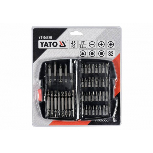 Набір насадок викруткових YATO 1/4" з тримачем 45 шт