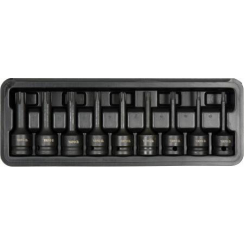 Набір викруткових насадок ударних RIBE YATO: квадрат 1/2"; RM5-RM14; CrMo, 9 шт кейс