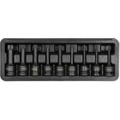 Набір викруткових ударних SPLINE YATO : квадрат 1/2"; M4-M16; CrMo, 9 шт кейс