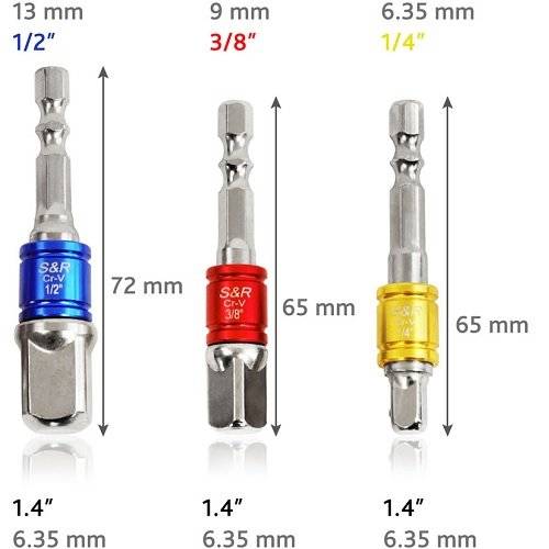 Набір перехідників до торцевих головок S&R 7 шт.