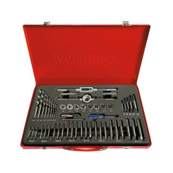 Набір плашок M3-M12 і мітчиків M3-M12, 52 од. INTERTOOL SD-8052