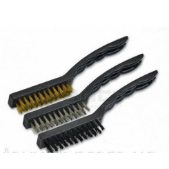 Набір щіток, 3 шт (латунна, сталева, нейлон), 17см