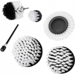 Набір щіток S&R 6 шт, нейлонові білі: пряма 51 мм, 102 мм, 127 мм дискова 138 мм, кругла 83 мм, подовжувач 150 мм