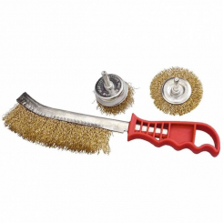 Набір щіток для дриля 3 шт: 1 плоска 65 мм 50 мм "чашка" ручна металева, MTX