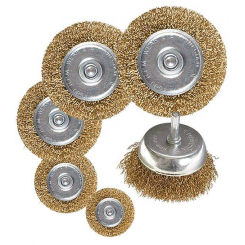 Набір щіток для дриля 6 шт: 5 плоский 40-50-65-75-100 мм 1 "чашка" 50 мм, MTX