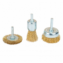 Набір щіток дротяних 3шт Ø25; 50; 50мм хвостовик Ø6мм (латунированная) Sigma (9010011)