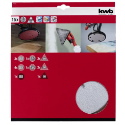 Набір шліфувального паперу 225 мм, 15 шт, до TE-DW 225 X, KWB (491065)