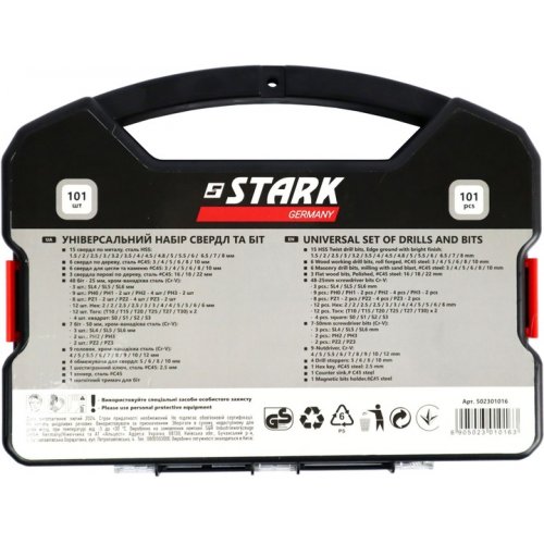 Набір свердел і біт Stark 101 предмет