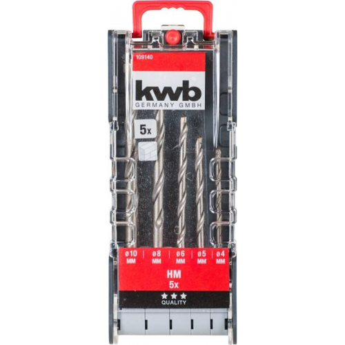 Набір свердел по бетону 10/8/6/5/4 мм, 5 шт, PROMO KWB (109140)