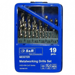 Набір свердел по металу S & R Meister Co 19 шт.