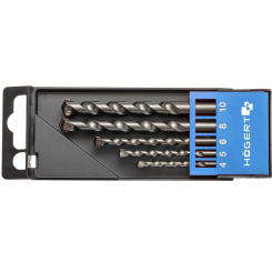 Набір свердл по бетону 5 шт. HOEGERT 4.5.6.8.10 HT6D378