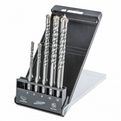 Набір свердл по бетону SDS Plus, quatro, набір 5 шт. - 5, 6 x 110 мм + 8, 10, 12 x 160 мм