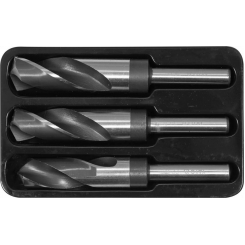 Набір свердлу по металу YATO: HSS 4241, Ø22-24-25 мм, L=75/150 мм, до нержавіючої сталі. та конструкції.сталі, 3 шт