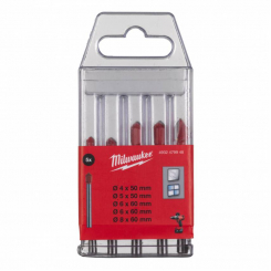 Набір свердл по склу та плитці GENII (1x4x50, 1x5x50, 2x6x60, 1x8x60) (5 предм.)