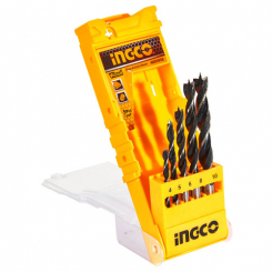 Набір свердлів по дереву 5 шт. 4–10 мм, коробка INGCO