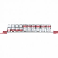 Набір торцевих головок 1/2", 6-гранні, CrV, 10 шт, 10-22 мм, MTX