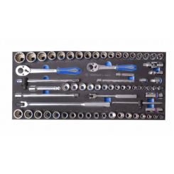 Набір торцевих головок 1/2" з принаддям ложемент, 37 одиниць