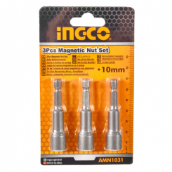 Набір торцевих магнітних головок 10 мм 1/4" 65 мм 3 шт. INGCO