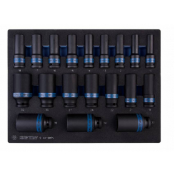 Набір ударних головок 1/2", ложемент, 19 одиниць