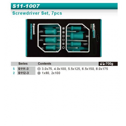 Набір викруток 7од. SL/PH картон.кейс
