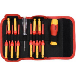 Набір викруток діелектричних ізольованих YATO: до 1000 V, 12 шт. з чохлом